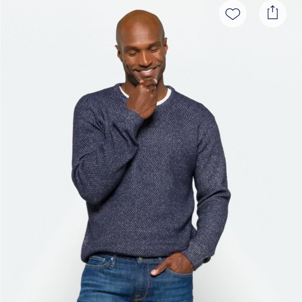 Alesbury Amos Textured Crew Men's Blue Sweater